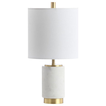 Davion Table Lamp, White/Brass Gold
