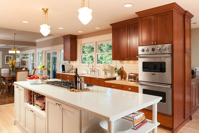 Inspiration for a large traditional kitchen in Portland.