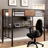 Bowery Hill Modern Metal Twin over Workstation Bunk Bed in Black