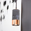 Dark Concrete and Polished Copper Pendant Lights, Set of 2