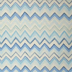 BHF - Blue chevron stripe fabric home decorating curtain material, Standard Cut - A blue chevron stripe done with water color tones.