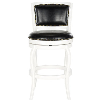 Frederick Bar Stool White / Black Seat Set of 2