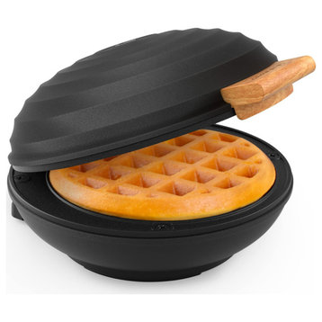 Mini Waffle Maker Machine, 4" Chaffle Maker with Compact Design, Easy to, Black