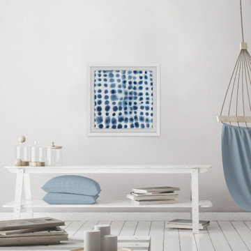 "Indigo Bleed VI" Framed Painting Print