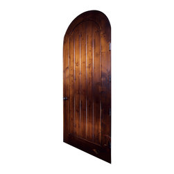 20 Shown in knotty alder with arch top and v-groove panel - Windows And Doors