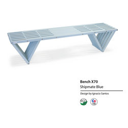 Backless solid Wood Modern Design Bench 70 by GloDea - Indoor Benches