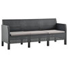 Vidaxl 3-Seater Garden Sofa With Cushions Anthracite Pp