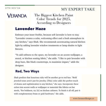 Expert Opinion featured in Veranda Magazine