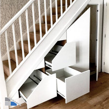 Staircase + coat closet