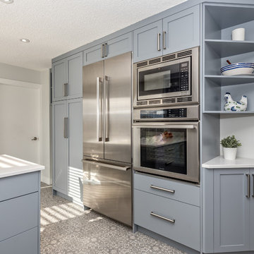 Soft Blue-Gray Kitchen