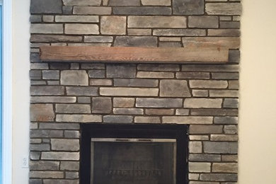 Inspiration for a shabby-chic style family room remodel in Detroit