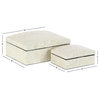 Beach Style Wood and Shell Decorative Boxes With Domed Lids, 2-Piece Set