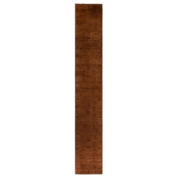 Fine Vibrance, One-of-a-Kind Hand-Knotted Area Rug Brown, 3' 2" x 22' 4"
