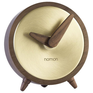 Nomon Atomo G Table Clock Walnut/Brass