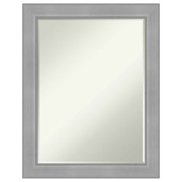 Vista Brushed Nickel Petite Bevel Wall Mirror 22.25 x 28.25 in.