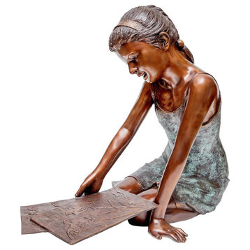 Design Toscano Samantha The Artist Bronze Girl