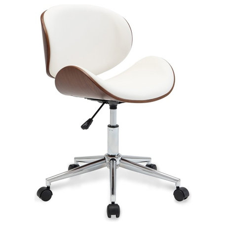 Modern Adjustable Swivel Desk Chair, White