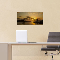 Home Office Art - Golden Coathanger Sydney Harbour Bridge Limited Edition Art on - Fine Art Prints