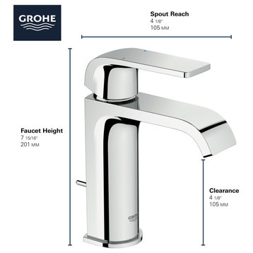 Grohe 23 868 Defined 1.2 GPM 1 Hole Bathroom Faucet - Matte Black