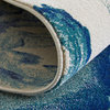 Weave and Wander Omari Contemporary Watercolor Rug, Atlantic, 10'x13'2"