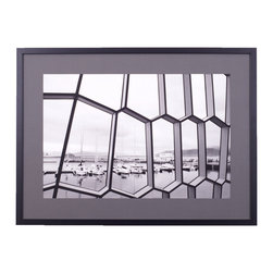 Geometric Waterview - Reykjavik Iceland Landscape Print 24 inches wide - Fine Art Prints