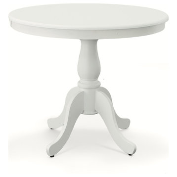 Bella 36" Round Pedestal Table, White