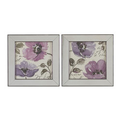 www.essentialsinside.com:floral waltz plum floral wall art, set of 2 - Artwork