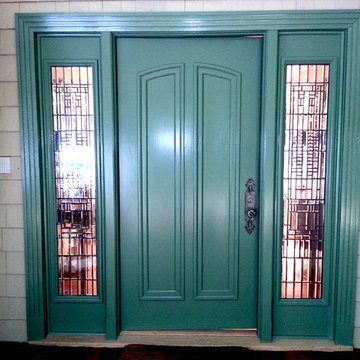 Green Front Door Repainted