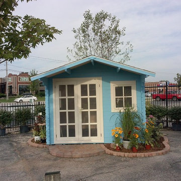 Garden shed assembly (blue)
