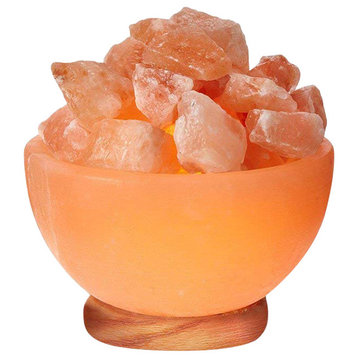 Himalayan Crystal Salt Lamp Bowl Filled With Crystal Salt Chunks