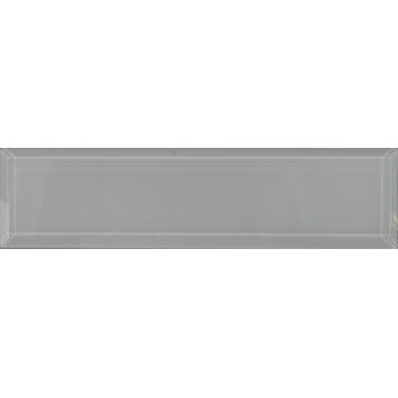 3"x12" Crystal Beveled Glass Tile, Set of 16 (4 sq ft), Tinman