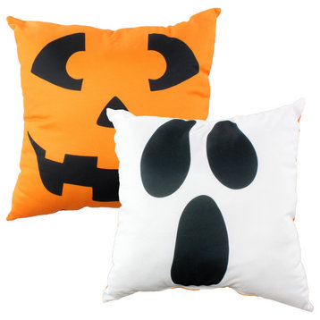 Jack-o-Lantern Ghost Double Sided Pillow