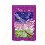 Breeze Decor - Dragonfly Paradise 2-Sided Impression Garden Flag - Size: 13 Inches By 18.5 Inches - With A 3" Pole Sleeve. All Weather Resistant Pro Guard Polyester Soft to the Touch Material. Designed to Hang Vertically. Double Sided - Reads Correctly on Both Sides. Original Artwork Licensed by Breeze Decor. Eco Friendly Procedures. Proudly Produced in the United States of America. Pole Not Included.