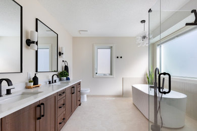 Inspiration for a contemporary bathroom remodel in Calgary