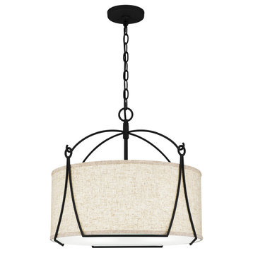 Adeline Four Light Pendant, Earth Black