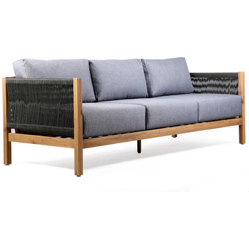 Sienna Outdoor Patio Sofa - Teak Vft (Vertical Fibre Technology) Gray