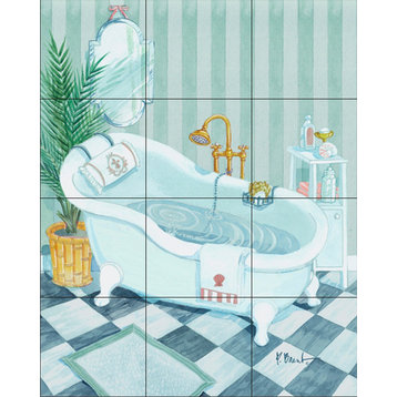 Tile Mural, Claw Tub by Paul Brent