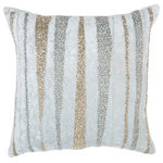 Nourison - Mina Victory Luminecence Beaded Waves Celadon Throw Pillow - Jewelry for your rooms, this elegantly handcrafted rhinestone, bead and embroidered collection adds a touch of sparkle to your day.
