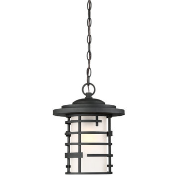 Lansing 1 Light Outdoor Hanging Lantern With Etched Glass