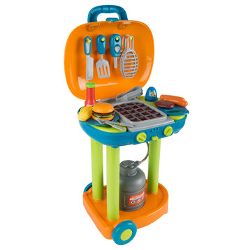 BBQ Toy Kitchen Set for Kids Pretend Play Grill and Accessories
