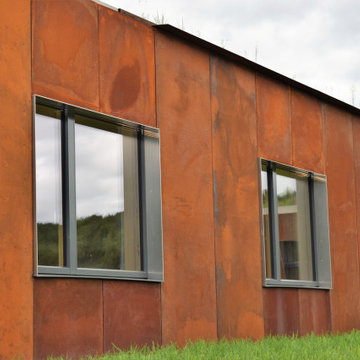 Modern Corten Steel Residence — European Wood Windows & Doors