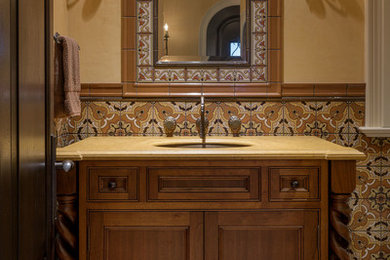 Example of a classic powder room design in Seattle