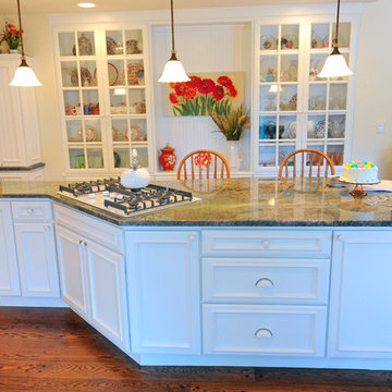 Galley kitchen & family room remodeled into a large kitchen