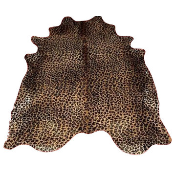 Leopard Cowhide on Caramel  Select Brazilian