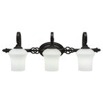 Toltec Lighting - Toltec Lighting 163-DG-681 Elegant� - Three Light Bath Bar - Elegant? 3 Light Bath Bar Shown In Dark Granite Finish With 5.5" Zilo White Linen Glass.Assembly Required: TRUE Shade Included: TRUEDark Granite Finish with Zilo White Linen Glass *Number of Bulbs:3 *Wattage:100W *Bulb Type:Medium Base *Bulb Included:No *UL Approved:Yes