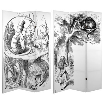 6' Tall Double Sided Alice in Wonderland Canvas Room Divider