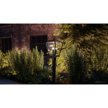 Luxury French Country Black Outdoor Post Light, UQL1203, Florence Collection