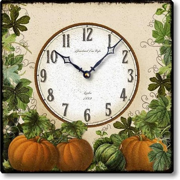 Antique-Style Pumpkin Wall Clock