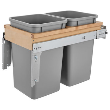 Wood Top Mount Pull Out Trash Bin With BB Soft Close, 12", 27 qt./6.75 gal