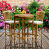 Teak Wood Orleans Outdoor Patio Barstool With Arms, A-grade Teak Wood, Arms